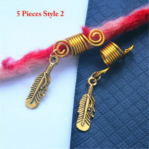 5pcs/Set  Metal Gold Colored Loc Charms