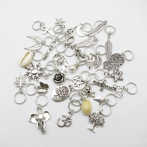 5pcs Silver Metal Loc Charms