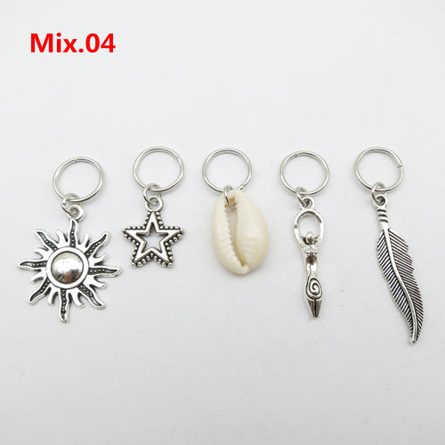 5pcs Silver Metal Loc Charms