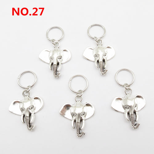 5pcs Silver Metal Loc Charms