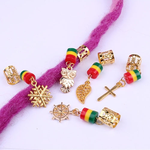 3 Piece or 5 Piece Various Rasta Loc Charms