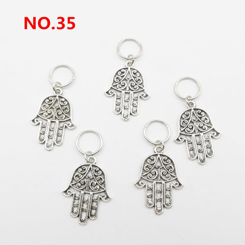 5pcs Silver Metal Loc Charms