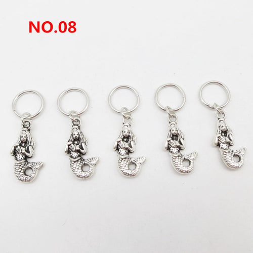 5pcs Silver Metal Loc Charms