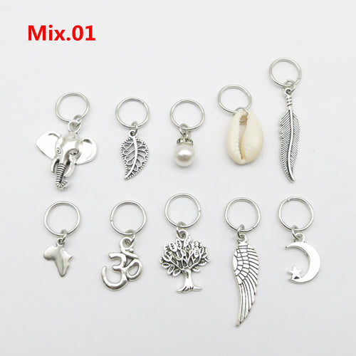 5pcs Silver Metal Loc Charms