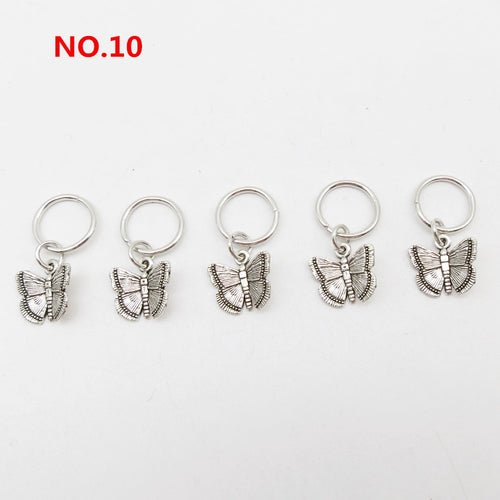 5pcs Silver Metal Loc Charms