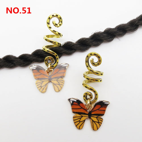 5Pcs/Pack Butterfly Loc Jewels