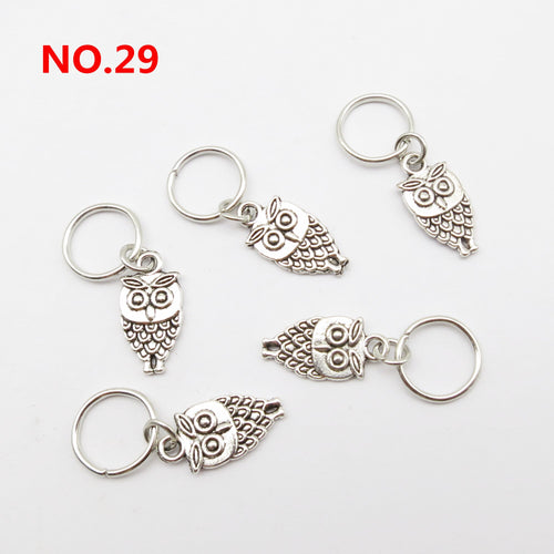 5pcs Silver Metal Loc Charms