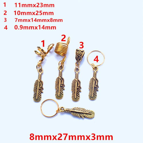 5pcs/Set  Metal Gold Colored Loc Charms