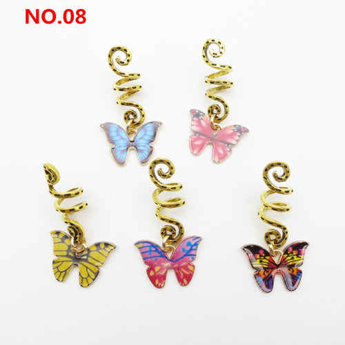 5Pcs/Pack Butterfly Loc Jewels