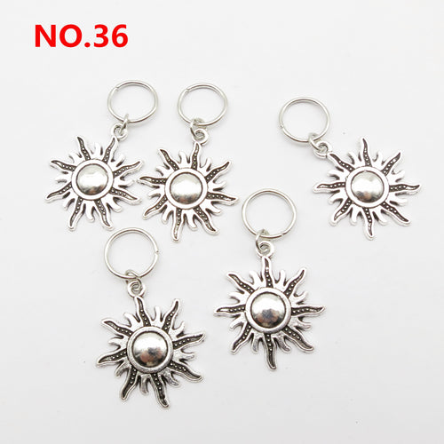 5pcs Silver Metal Loc Charms