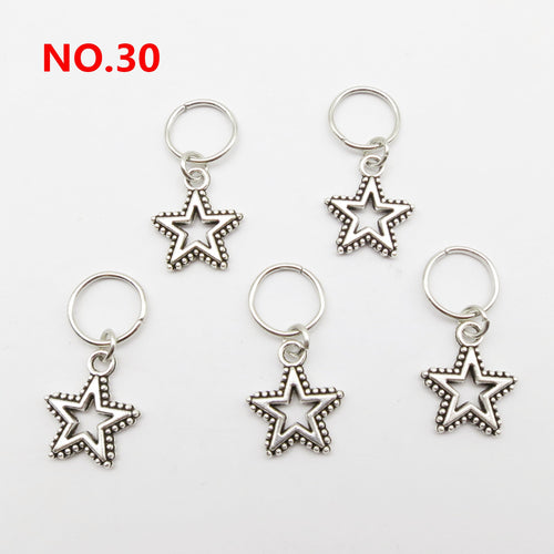 5pcs Silver Metal Loc Charms