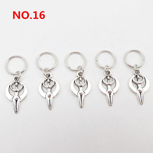 5pcs Silver Metal Loc Charms