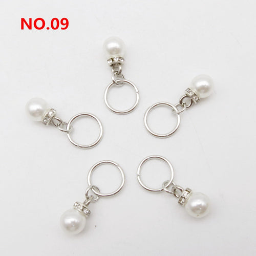 5pcs Silver Metal Loc Charms