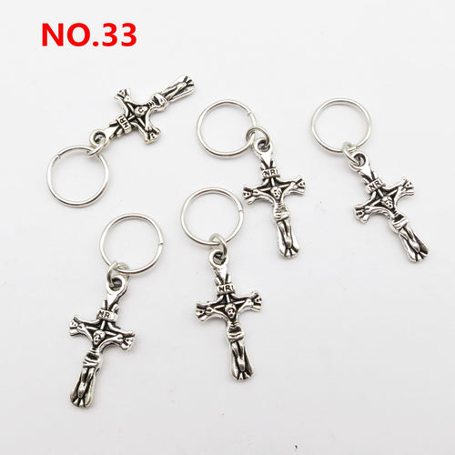 5pcs Silver Metal Loc Charms