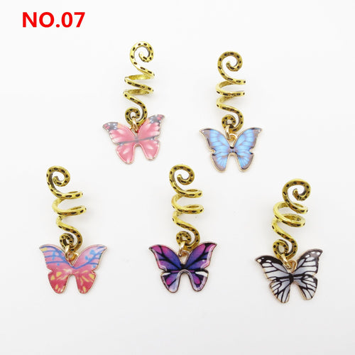 5Pcs/Pack Butterfly Loc Jewels