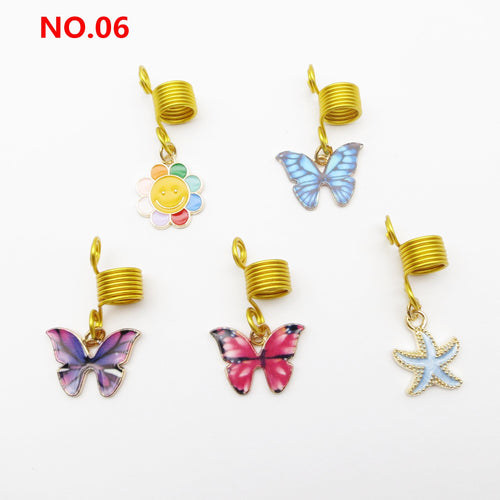 5Pcs/Pack Butterfly Loc Jewels