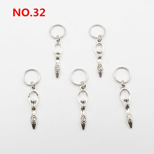 5pcs Silver Metal Loc Charms