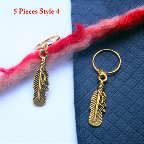 5pcs/Set  Metal Gold Colored Loc Charms