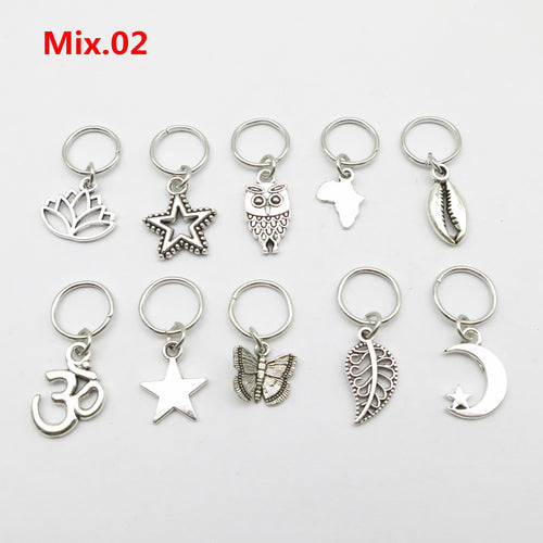 5pcs Silver Metal Loc Charms