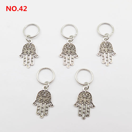 5pcs Silver Metal Loc Charms