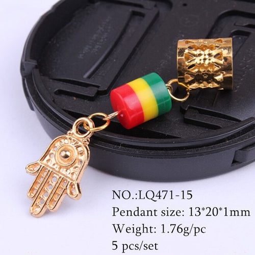 3 Piece or 5 Piece Various Rasta Loc Charms