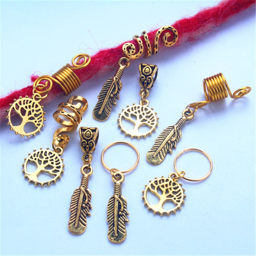 5pcs/Set  Metal Gold Colored Loc Charms