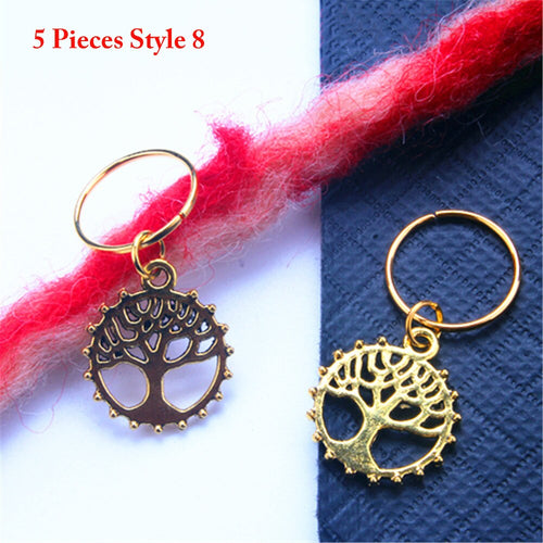 5pcs/Set  Metal Gold Colored Loc Charms