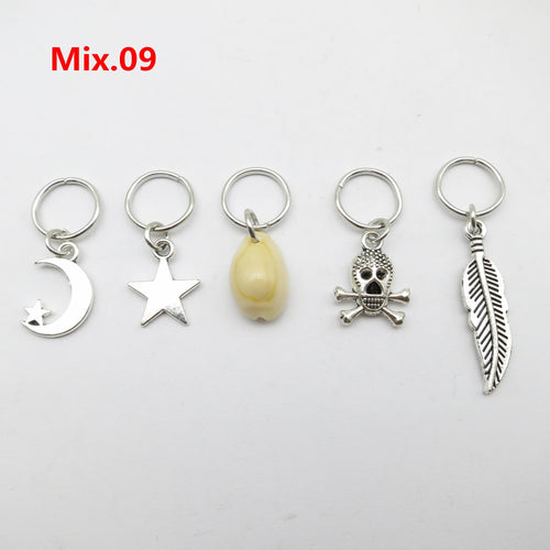 5pcs Silver Metal Loc Charms