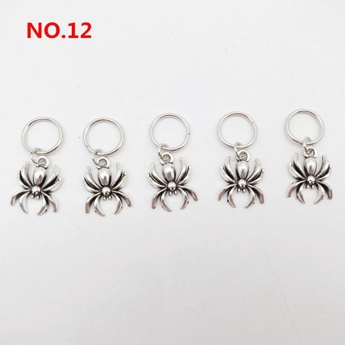 5pcs Silver Metal Loc Charms