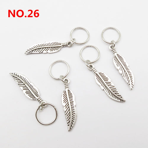 5pcs Silver Metal Loc Charms