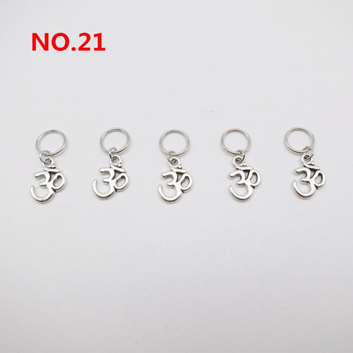 5pcs Silver Metal Loc Charms