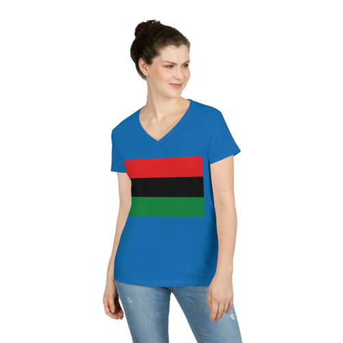 Pan African Flag Ladies' V-Neck T-Shirt