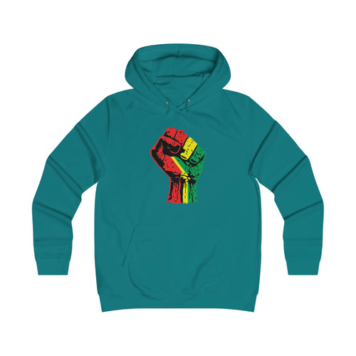 Black Power Fist Girlie College Hoodie