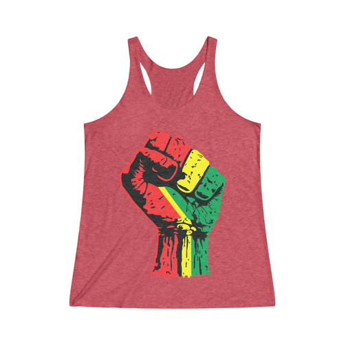 Black Power Fist Women's Tri-Blend Racerback Tank