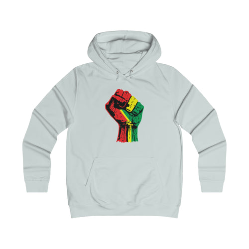 Black Power Fist Girlie College Hoodie