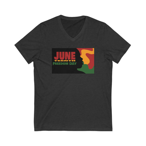 JuneTeenth Unisex Jersey Short Sleeve V-Neck Tee