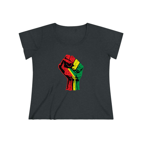 Black Power Fist Women's Curvy Tee