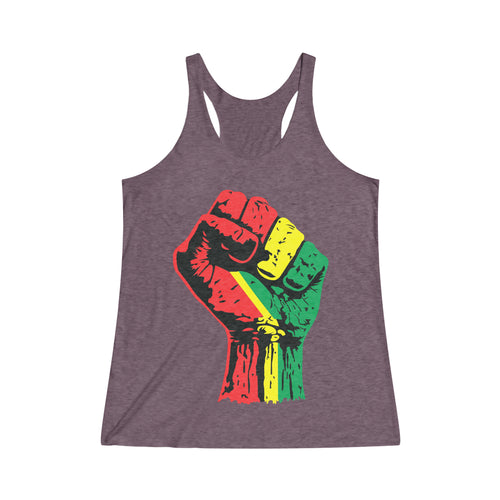 Black Power Fist Women's Tri-Blend Racerback Tank