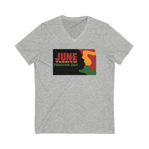 JuneTeenth Unisex Jersey Short Sleeve V-Neck Tee