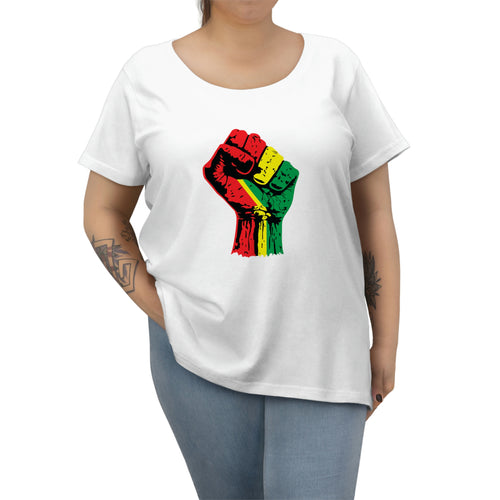 Black Power Fist Women's Curvy Tee