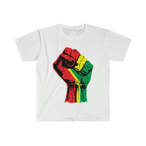 Black Power Fist Unisex Softstyle T-Shirt