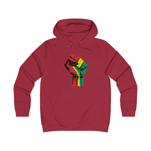 Black Power Fist Girlie College Hoodie