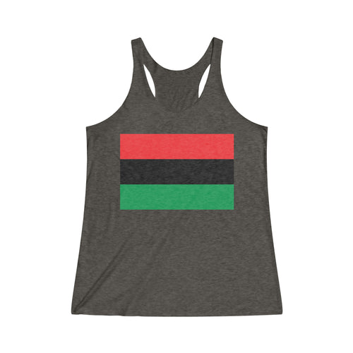 Pan African Flag Women's Tri-Blend Racerback Tank