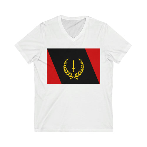 Black Heritage Flag Unisex Jersey Short Sleeve V-Neck Tee