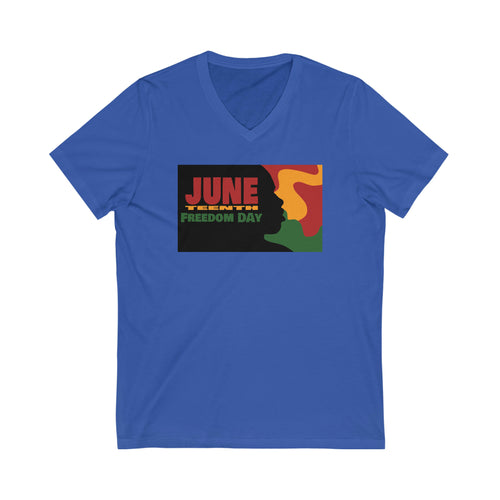 JuneTeenth Unisex Jersey Short Sleeve V-Neck Tee