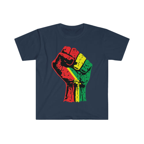 Black Power Fist Unisex Softstyle T-Shirt