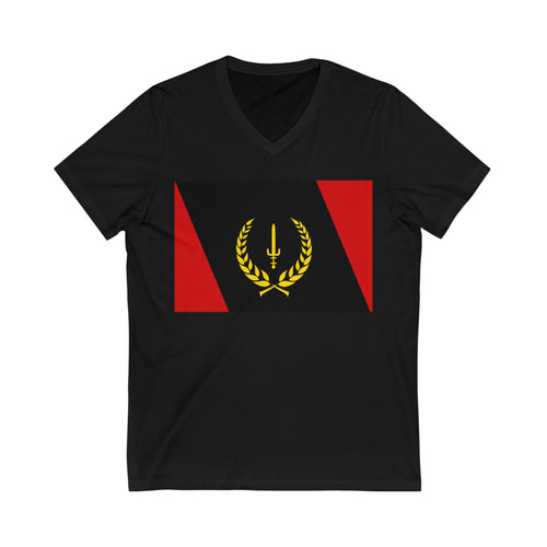 Black Heritage Flag Unisex Jersey Short Sleeve V-Neck Tee