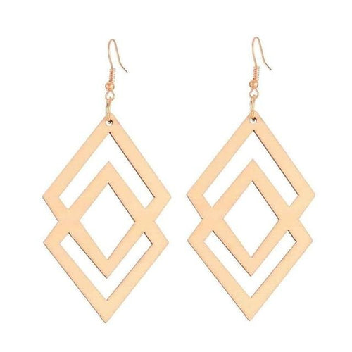 Double Triangle Wooden Earrings