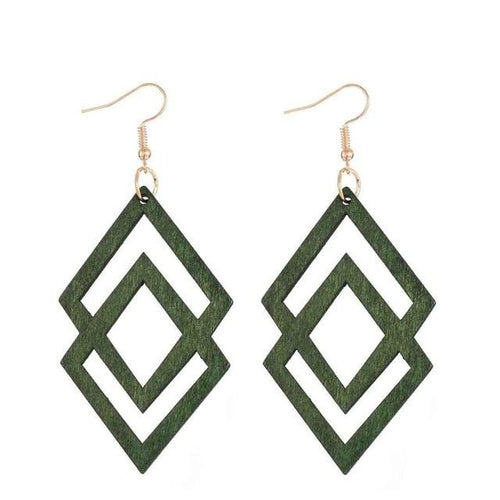 Double Triangle Wooden Earrings