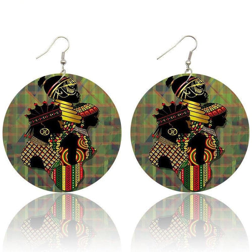 Tribal Queen Wooden Earrings